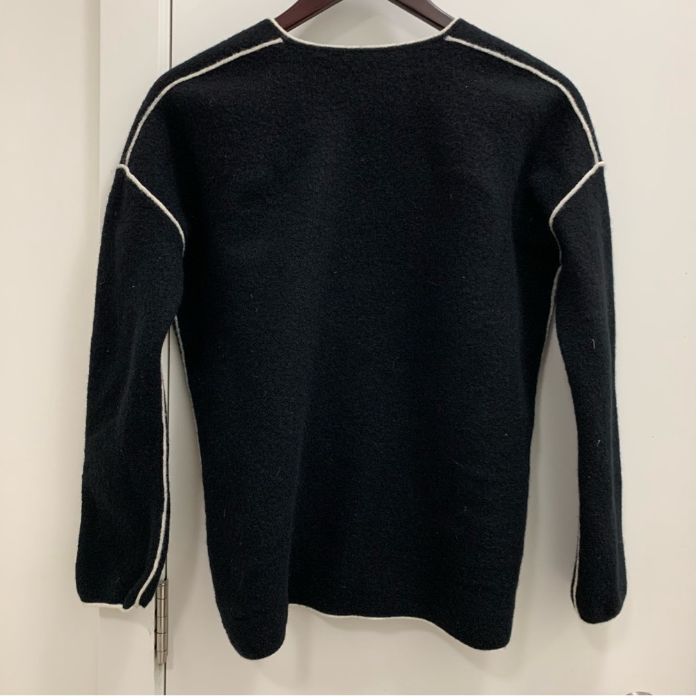 COS V-Neck Sweater 100% Wool in black women’s  size XS